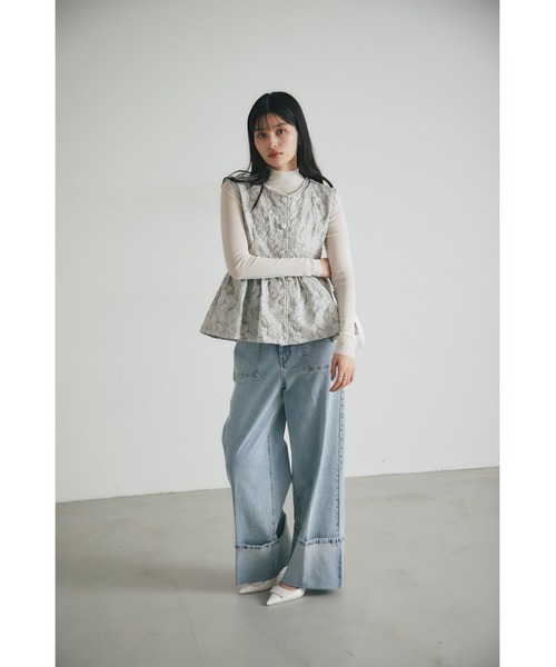 &. NOSTALGIA(アンドドットノスタルジア)の「【ZOZO限定】ジャガードジレ(ベスト・レディース・ブラック/アイボリー/グレー・M)」の18枚目の写真