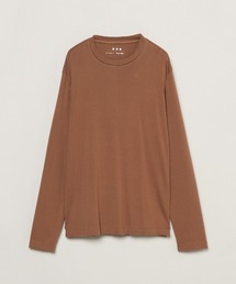 ブラッシュドリブ 長袖クルーネックTシャツ
