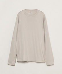 ブラッシュドリブ 長袖クルーネックTシャツ