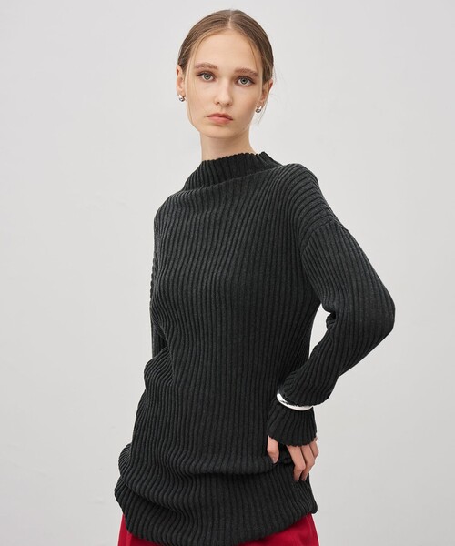 セール】シアーストライプニット タートルトップス（ニット/セーター