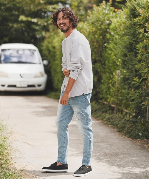 1minute 1second(ワンミニットワンセカンド)の「mcg3724-10oz loose fit cardigan with cursive embroidery カーディガン(1M25F320)(カーディガン/ボレロ・メンズ・アッシュ/ネイビー/ブラック・XL/L/M)」の9枚目の写真