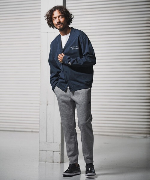 1minute 1second(ワンミニットワンセカンド)の「mcg3724-10oz loose fit cardigan with cursive embroidery カーディガン(1M25F320)(カーディガン/ボレロ・メンズ・アッシュ/ネイビー/ブラック・XL/L/M)」の12枚目の写真