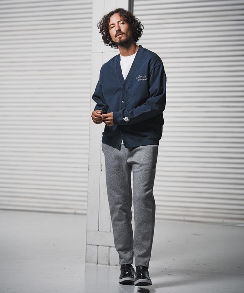 1minute 1second(ワンミニットワンセカンド)の「mcg3724-10oz loose fit cardigan with cursive embroidery カーディガン(1M25F320)(カーディガン/ボレロ・メンズ・アッシュ/ネイビー/ブラック・XL/L/M)」の15枚目の写真