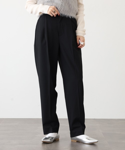 OMNES(オムネス)の「TRストレッチ タックパンツ(スラックス・レディース・ブラック/グレー/ベージュ・L/M)」の21枚目の写真