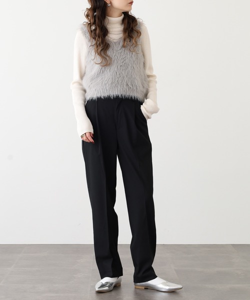 OMNES(オムネス)の「TRストレッチ タックパンツ(スラックス・レディース・ブラック/グレー/ベージュ・L/M)」の19枚目の写真
