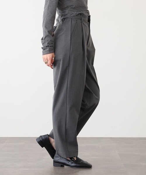 OMNES(オムネス)の「TRストレッチ タックパンツ(スラックス・レディース・ブラック/グレー/ベージュ・L/M)」の18枚目の写真