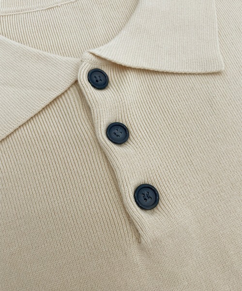 ABYS(アビス)の「【新色追加】襟付きポロカラーニットトップス(ニット/セーター・レディース・チャコールグレー/ネイビー/レッド/アイボリー/ライトグレー/イエロー・FREE)」の7枚目の写真