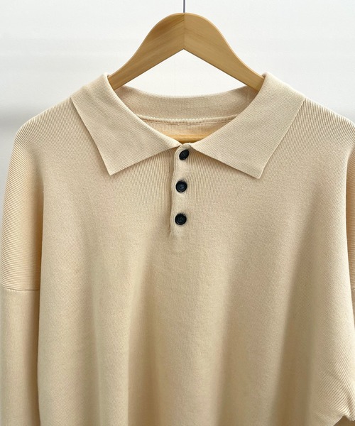 ABYS(アビス)の「【新色追加】襟付きポロカラーニットトップス(ニット/セーター・レディース・チャコールグレー/ネイビー/レッド/アイボリー/ライトグレー/イエロー・FREE)」の10枚目の写真