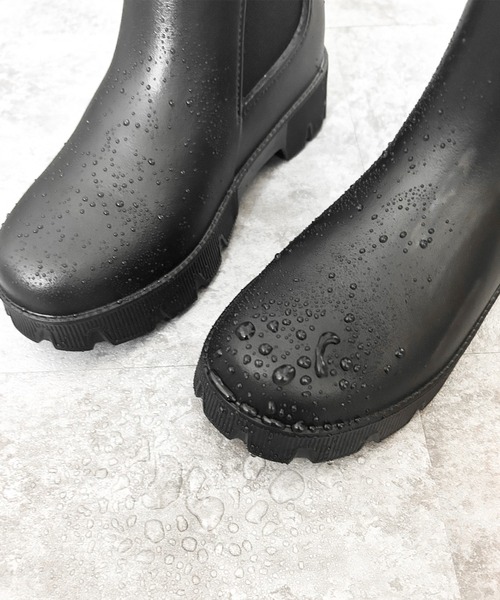 SOROTTO（ソロット）の「サイドゴア レインブーツ（レインシューズ・レディース・ブラック・S/M/L/LL）」の4枚目の写真