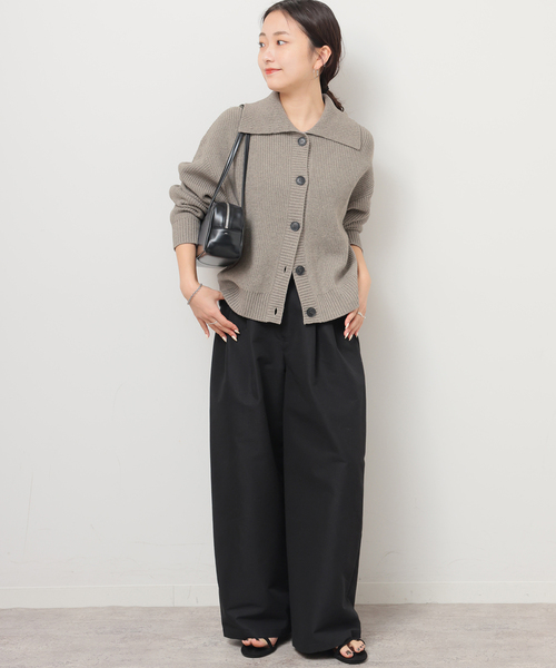 JOURNAL STANDARD relume（ジャーナルスタンダード　レリューム）の「ビッグカラーニットカーディガン（カーディガン/ボレロ・レディース・グレー/ネイビー・FREE）」の10枚目の写真