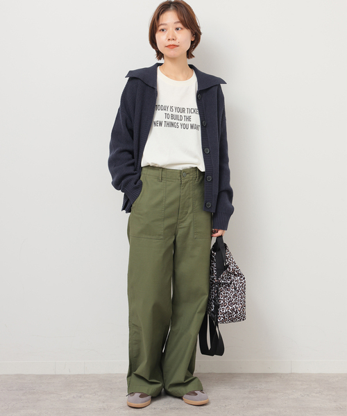 JOURNAL STANDARD relume（ジャーナルスタンダード　レリューム）の「ビッグカラーニットカーディガン（カーディガン/ボレロ・レディース・グレー/ネイビー・FREE）」の6枚目の写真