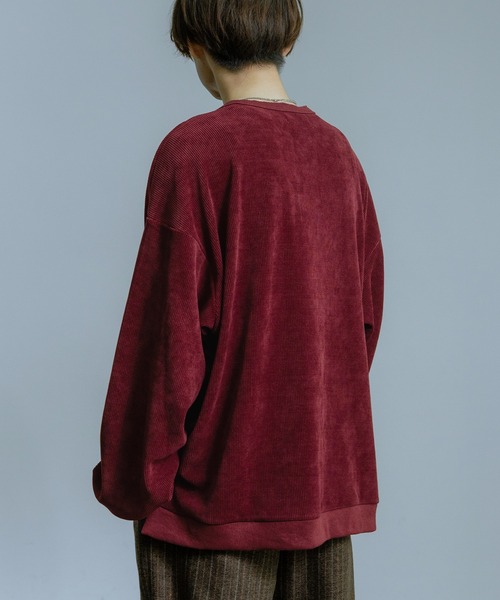 Crownor(クラウノアー)の「細畝 ヘンリーネック 長袖カットソー(Tシャツ/カットソー・メンズ・チャコール/ネイビー/グレイッシュベージュ/ワイン・MEDIUM/LARGE)」の16枚目の写真