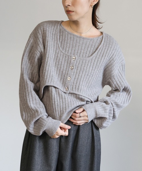 レイヤードデザインニット（ニット/セーター）｜select MOCA（セレクト