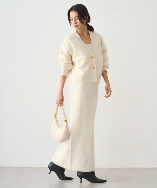 LOUNGEDRESS（ラウンジドレス）の「シャギーニットワンピース（ワンピース・レディース・グレー/オフホワイト/ブラウン・FREE）」の10枚目の写真