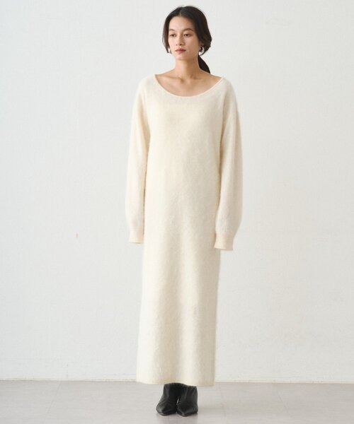 LOUNGEDRESS（ラウンジドレス）の「シャギーニットワンピース（ワンピース・レディース・グレー/オフホワイト/ブラウン・FREE）」の11枚目の写真