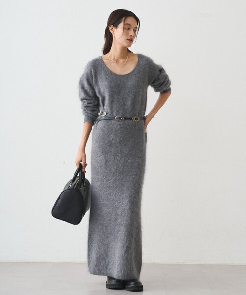 LOUNGEDRESS（ラウンジドレス）の「シャギーニットワンピース（ワンピース・レディース・グレー/オフホワイト/ブラウン・FREE）」の17枚目の写真