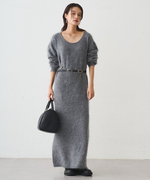 LOUNGEDRESS（ラウンジドレス）の「シャギーニットワンピース（ワンピース・レディース・グレー/オフホワイト/ブラウン・FREE）」の18枚目の写真