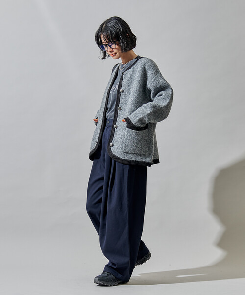 FREAK'S STORE(フリークスストア)の「トリミング チロリアン ニットジャケット/コンチョボタンニットカーディガン(カーディガン/ボレロ・レディース・グレー/オフホワイト/ブラウン・フリ-)」の17枚目の写真
