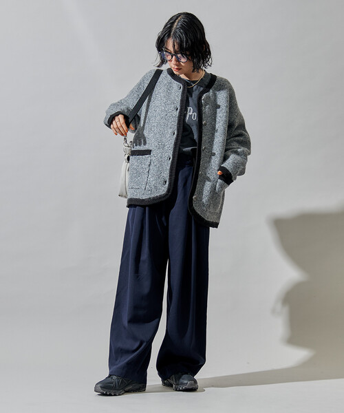 FREAK'S STORE(フリークスストア)の「トリミング チロリアン ニットジャケット/コンチョボタンニットカーディガン(カーディガン/ボレロ・レディース・グレー/オフホワイト/ブラウン・フリ-)」の18枚目の写真