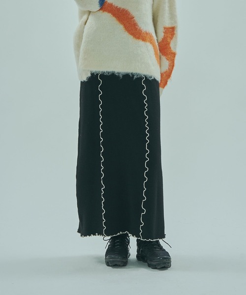 ROSE BUD(ローズバッド)の「KNITTED SKIRT(スカート・レディース・ブラウン/ブラック/ブルー・ONE SIZE)」の6枚目の写真