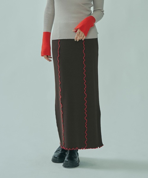 ROSE BUD(ローズバッド)の「KNITTED SKIRT(スカート・レディース・ブラウン/ブラック/ブルー・ONE SIZE)」の12枚目の写真
