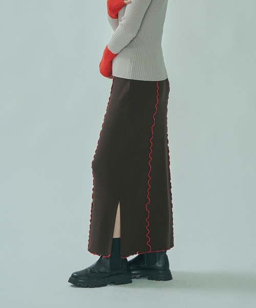 ROSE BUD(ローズバッド)の「KNITTED SKIRT(スカート・レディース・ブラウン/ブラック/ブルー・ONE SIZE)」の13枚目の写真