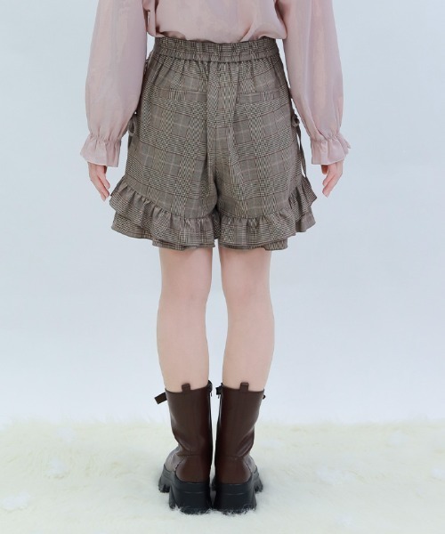axes femme POETIQUE(アクシーズファムポエティック)の「リボン付き裾フリルショーパン(その他パンツ・レディース・ワイン/ブラウン/グレー・MEDIUM)」の6枚目の写真