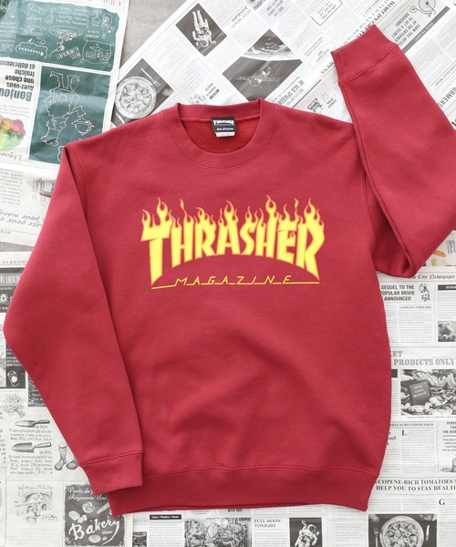 THRASHER（スラッシャー）の「THRASHER CREW NECK SWEAT SHIRT L/S クルーネック長袖スウェットプルオーバートレーナー（スウェット・メンズ・グレー/グレー系/ネイビー系/グリーン系1/ブラック/レッド系/レッド系1/バーガンディー/グリーン/グリーン系/グレー系1/ネイビー/ブラック系・L/XL/M）」の12枚目の写真