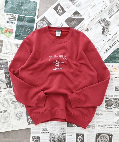THRASHER（スラッシャー）の「THRASHER CREW NECK SWEAT SHIRT L/S クルーネック長袖スウェットプルオーバートレーナー（スウェット・メンズ・グレー/グレー系/ネイビー系/グリーン系1/ブラック/レッド系/レッド系1/バーガンディー/グリーン/グリーン系/グレー系1/ネイビー/ブラック系・L/XL/M）」の13枚目の写真