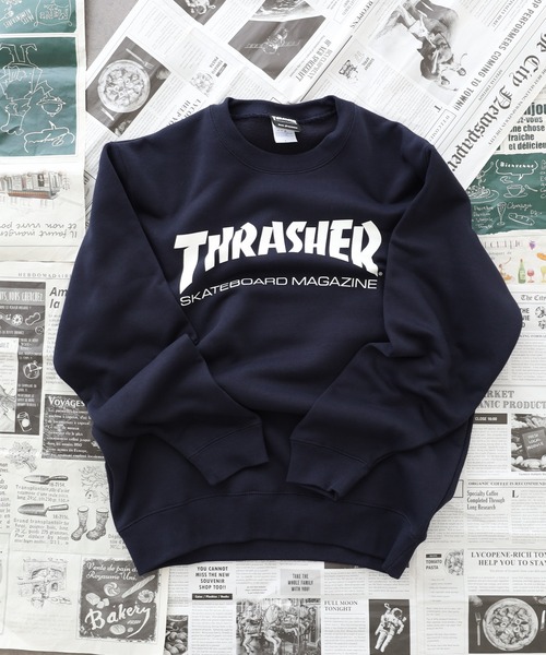 THRASHER（スラッシャー）の「THRASHER CREW NECK SWEAT SHIRT L/S クルーネック長袖スウェットプルオーバートレーナー（スウェット・メンズ・グレー/グレー系/ネイビー系/グリーン系1/ブラック/レッド系/レッド系1/バーガンディー/グリーン/グリーン系/グレー系1/ネイビー/ブラック系・L/XL/M）」の9枚目の写真