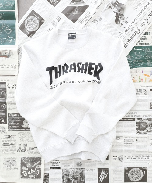 THRASHER（スラッシャー）の「THRASHER CREW NECK SWEAT SHIRT L/S クルーネック長袖スウェットプルオーバートレーナー（スウェット・メンズ・グレー/グレー系/ネイビー系/グリーン系1/ブラック/レッド系/レッド系1/バーガンディー/グリーン/グリーン系/グレー系1/ネイビー/ブラック系・L/XL/M）」の3枚目の写真