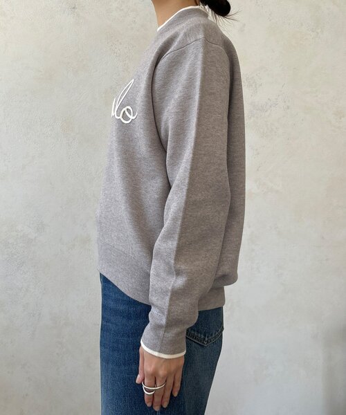 WEB限定】コード刺繍ロゴニットトップス（ニット/セーター）｜DouDou