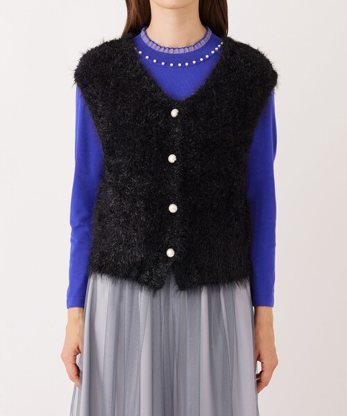 TO BE CHIC(トゥー ビー シック)の「フェザーミックス 2WAYジレ(ベスト・レディース・ブラウン/ブラック・40/42)」の5枚目の写真