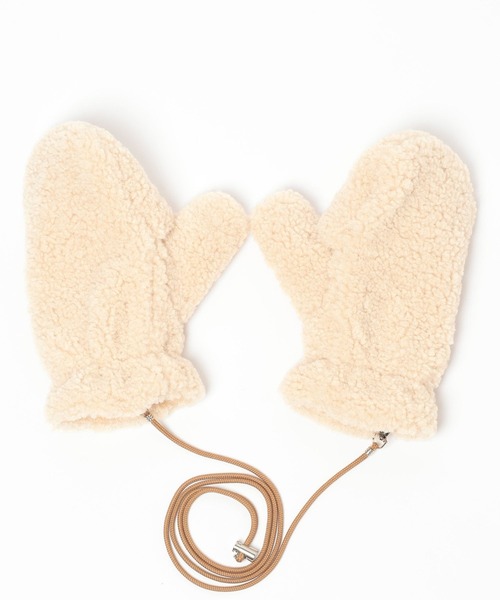 LOWRYS FARM（ローリーズファーム）の「コードツキボアミトン  588062（手袋・レディース・ブルー/アイボリー/レオパード・FREE）」の4枚目の写真