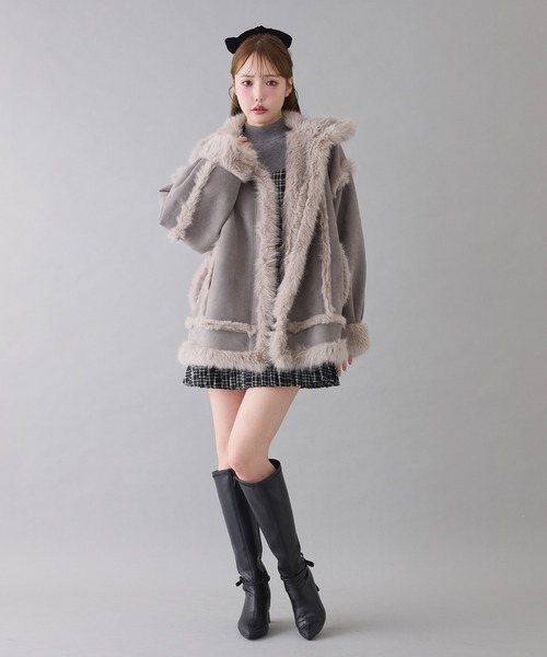 セール】【今すぐお届け可能!】ムートンミドルコート（ムートンコート