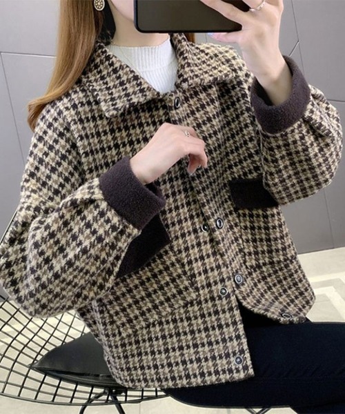 SallyLunn(サリーラン)の「千鳥チェックジャケット(その他アウター・レディース・ブラック・L/M/S)」の3枚目の写真