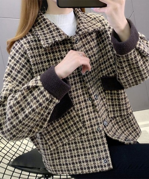 SallyLunn(サリーラン)の「千鳥チェックジャケット(その他アウター・レディース・ブラック・L/M/S)」の6枚目の写真