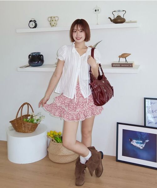 エンバー バックル ショルダーバッグ バーガンディ（ショルダーバッグ