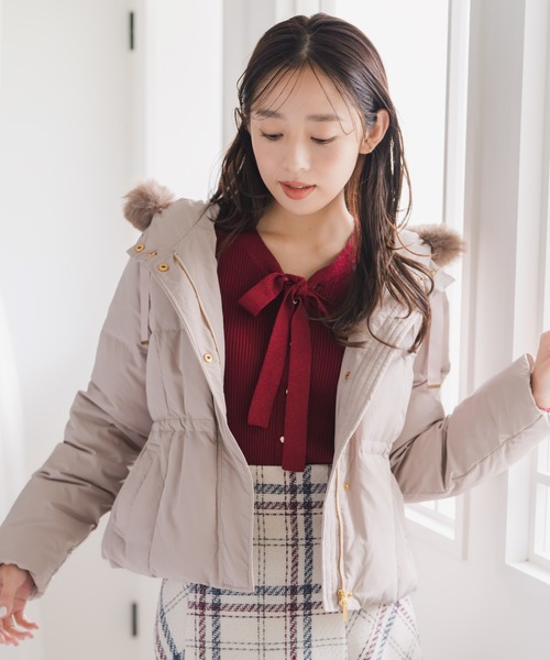 MISCH MASCH(ミッシュマッシュ)の「2025秋冬新作 ラメ配色ボウタイニット(ニット/セーター・レディース・ラベンダー/ホワイト/レッド/ブラック・フリ-)」の12枚目の写真