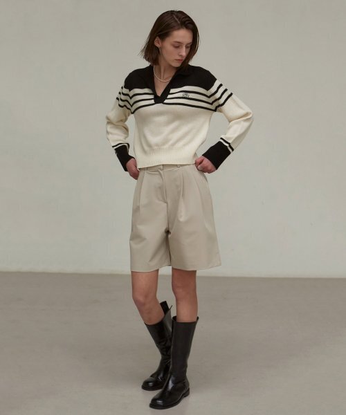 NICK&NICOLE(ニックアンドニコール)の「TWO PINTUCK BERMUDA PANTS_LIGHT BEIGE(その他パンツ・レディース・その他・LARGE/MEDIUM/SMALL)」の6枚目の写真