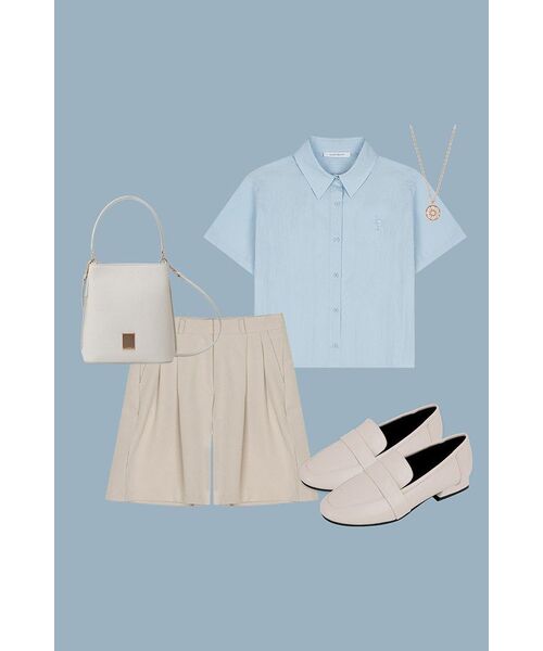 NICK&NICOLE(ニックアンドニコール)の「TWO PINTUCK BERMUDA PANTS_LIGHT BEIGE(その他パンツ・レディース・その他・LARGE/MEDIUM/SMALL)」の9枚目の写真