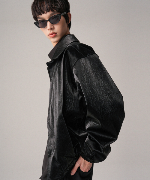 AVANDRESS（アバンドレス ）の「Art Leather Jacket BLACK x WHITE（ライダースジャケット・メンズ・ブラック×ホワイト・FREE）」の2枚目の写真