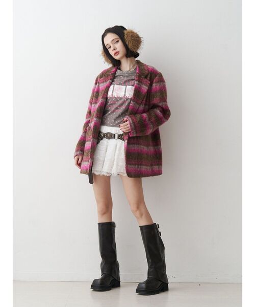 jouetie(ジュエティ)の「ドッキングレースフリルミニスカパン(その他パンツ・レディース・ブラック/オフホワイト・MEDIUM)」の14枚目の写真