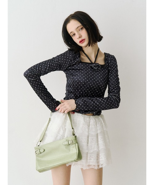 jouetie(ジュエティ)の「ドッキングレースフリルミニスカパン(その他パンツ・レディース・ブラック/オフホワイト・MEDIUM)」の18枚目の写真