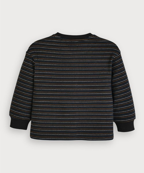 moimoln(モイモルン)の「【SOFT&】マフィー細ボーダー長袖Tシャツ(Tシャツ/カットソー・キッズ・ブラック/クリーム・90cm/100cm/120cm/110cm)」の3枚目の写真