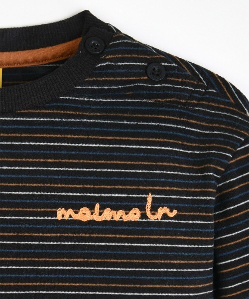 moimoln(モイモルン)の「【SOFT&】マフィー細ボーダー長袖Tシャツ(Tシャツ/カットソー・キッズ・ブラック/クリーム・90cm/100cm/120cm/110cm)」の4枚目の写真