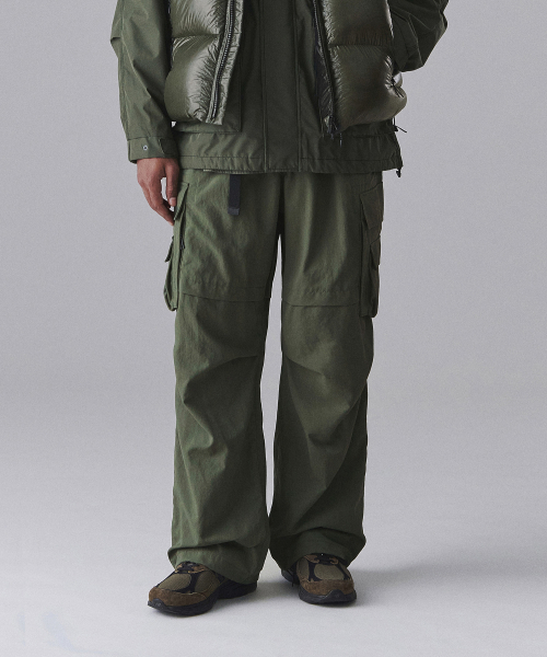 シティレジャーベルト付きマルチポケットカーゴパンツ[カーキ]（その他