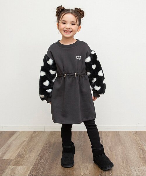 BREEZE（ブリーズ）の「ぽかぽかレギンス（レギンス/スパッツ・キッズ・オフホワイト/ブラック・80/90/100/110/120/130）」の3枚目の写真