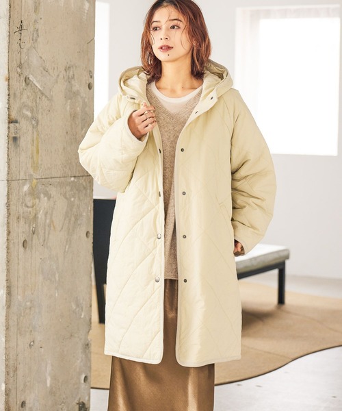 キルティングフードロングコート（ダウンジャケット/コート）｜studio