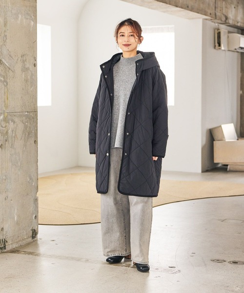 studio CLIP(スタディオクリップ)の「キルティングフードロングコート(ダウンジャケット/コート・レディース・モカ/ブラック/アイボリー・FREE)」の10枚目の写真